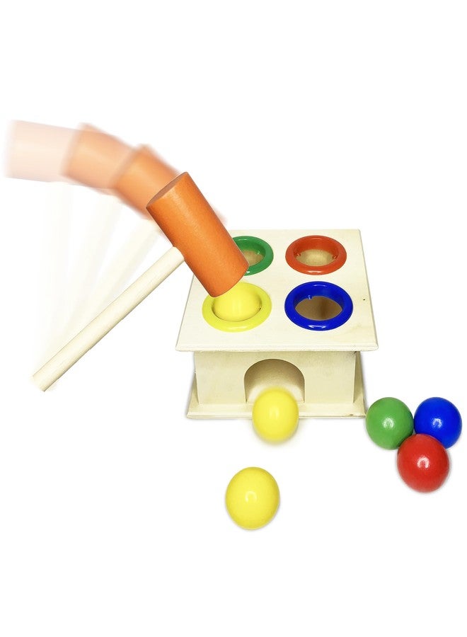 Kafron Wooden Hammer Ball Toy for Toddlers - Pounding Bench Game with Mallet, Montessori Fine Motor Skill Toy for Kids Age 2+, Educational Wooden Toy for Boys & Girls, Preschool Learning Set - Image 1