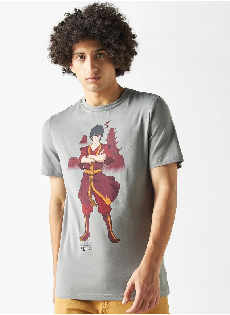 اس بي كاركترز Zuko Print Crew Neck T-Shirt