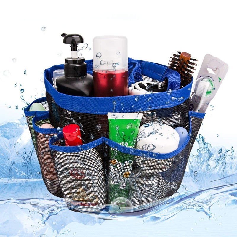 ETONWALL Mesh Shower Caddy Tote, Portable College Dorm Shower Caddy Bag with 8 Large Pockets for Camping Gym Bathroom - Image 2