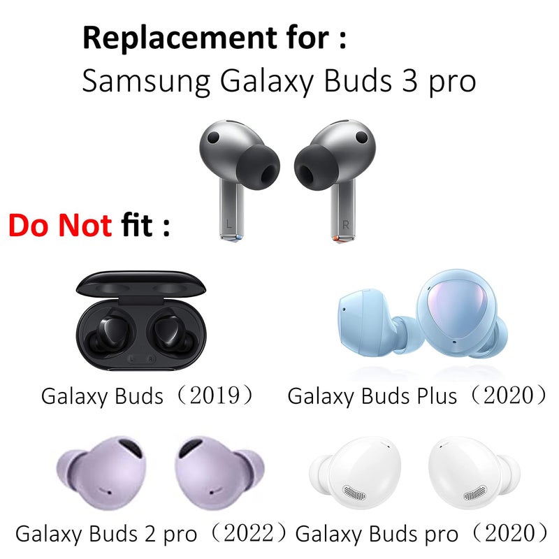 luakesa Replacement Silicone Eartips Earbuds Tips Set for Samsung Galaxy Buds 3 Pro Accessories Headphones Ear Tips,6 Pairs (3 Sizes S/M/L) (Gray) - Image 4