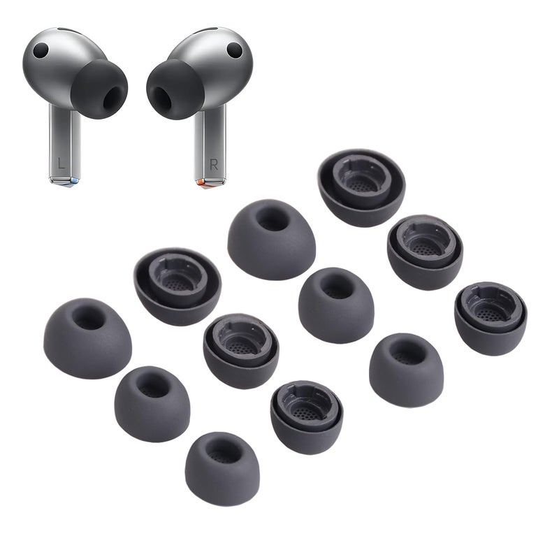 luakesa Replacement Silicone Eartips Earbuds Tips Set for Samsung Galaxy Buds 3 Pro Accessories Headphones Ear Tips,6 Pairs (3 Sizes S/M/L) (Gray) - Image 1