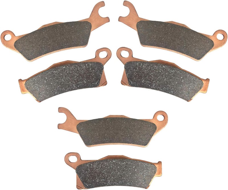Zinger Brake Pads for Can-Am Outlander 450 500 570 650 800R 850 1000,2013-2024 Outlander 1000/1000 Max/1000R Max,17-2024 450/570/850&Max,13-23 650 Max, Renegade 570,3 Set Front&Rear Sintered Copper Brake Pad - Image 1