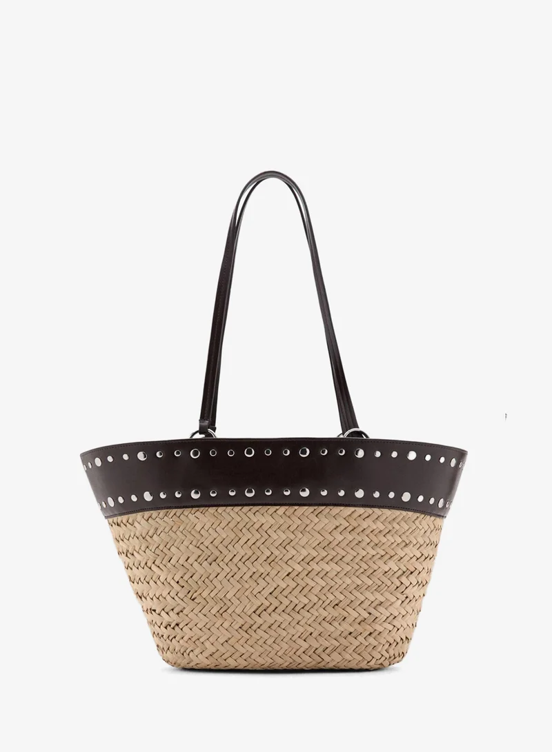 مانجو Natural fibre basket with studs