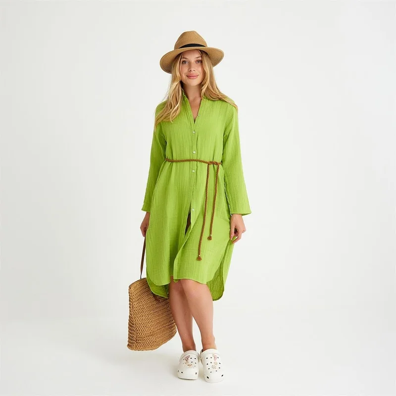 ميسبيغا Belted Button-Up Dress