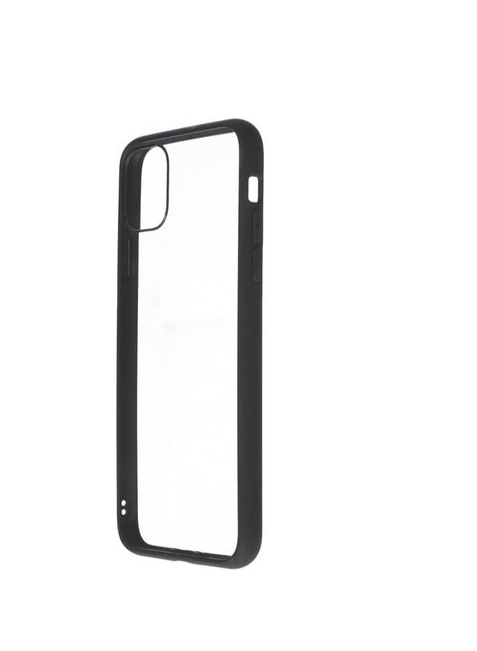Transparent Silicone Back Cover with Colored Edges for Iphone 11 Pro Max - Black - Image 3