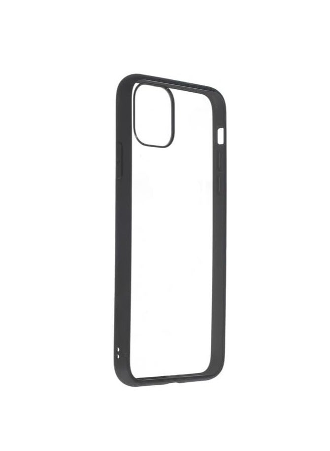 Transparent Silicone Back Cover with Colored Edges for Iphone 11 Pro Max - Black - Image 2
