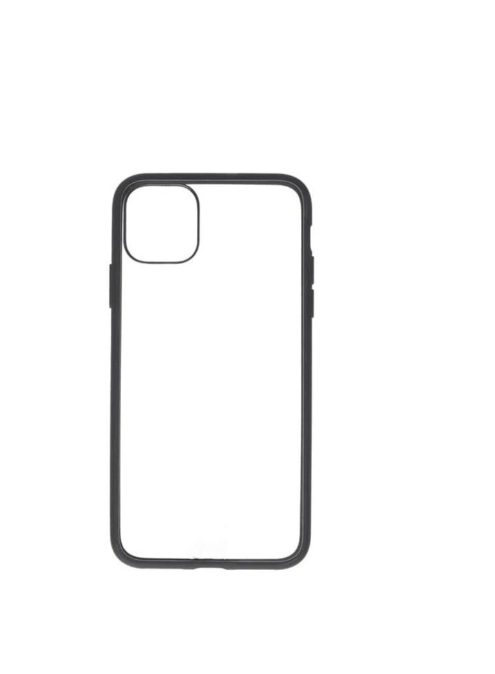 Transparent Silicone Back Cover with Colored Edges for Iphone 11 Pro Max - Black - Image 1