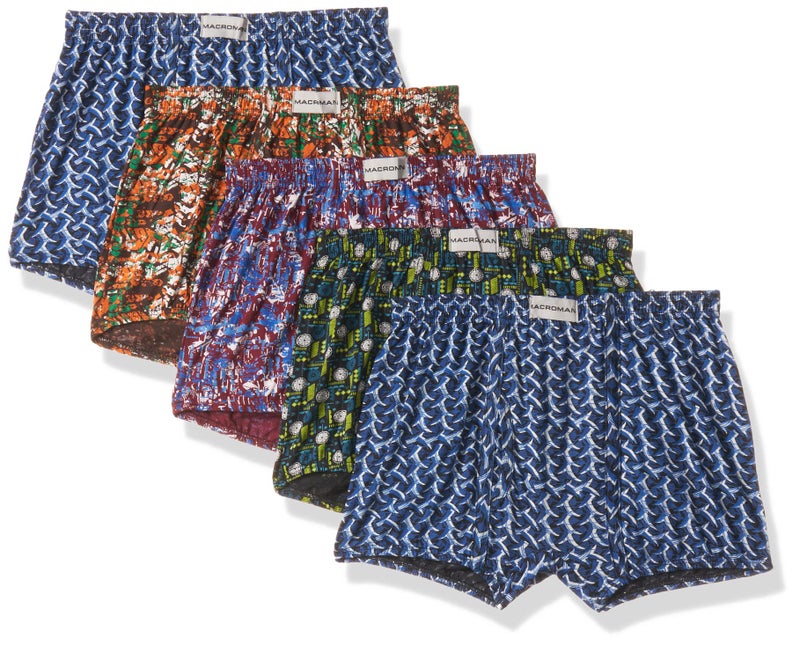 MacroMan Printed Mini Trunk for Men | 100% Cotton | Inner Elastic | Pack of 5 - Image 1