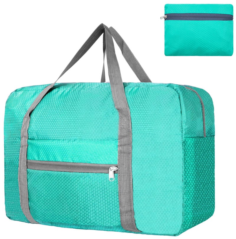 Beurlike For Spirit Airlines Personal Item Bag 18x14x8 Foldable Carry on Bags for Airplanes Travel Duffel Bags for Women and MenMintGreen With Shoulder Strap - Image 2