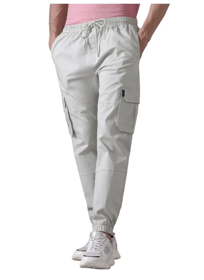 Beyoung Pale Grey Heavy Gauge Cargo Joggers