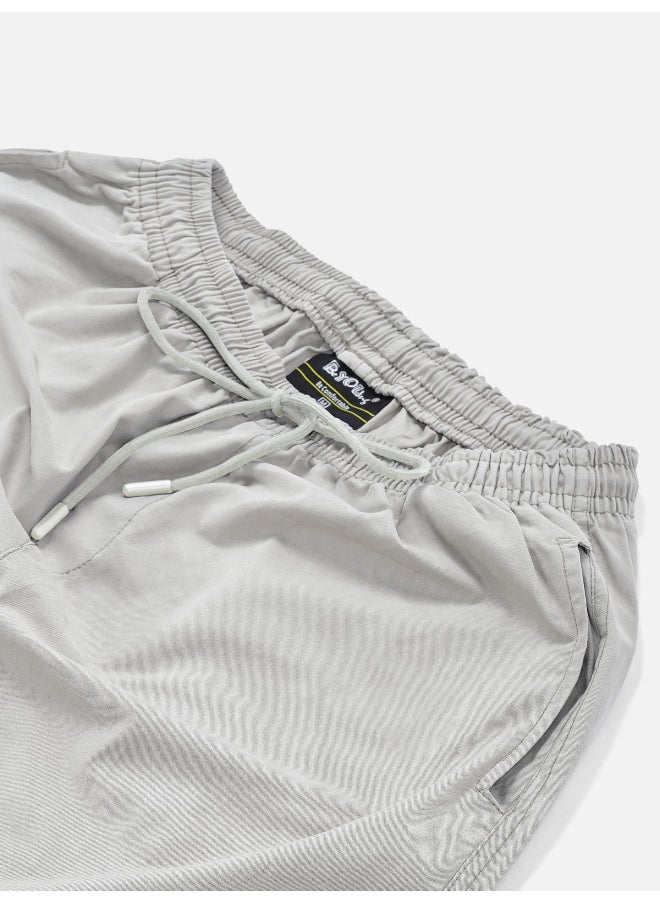 Beyoung - Pale Grey Heavy Gauge Cargo Joggers - Image 1
