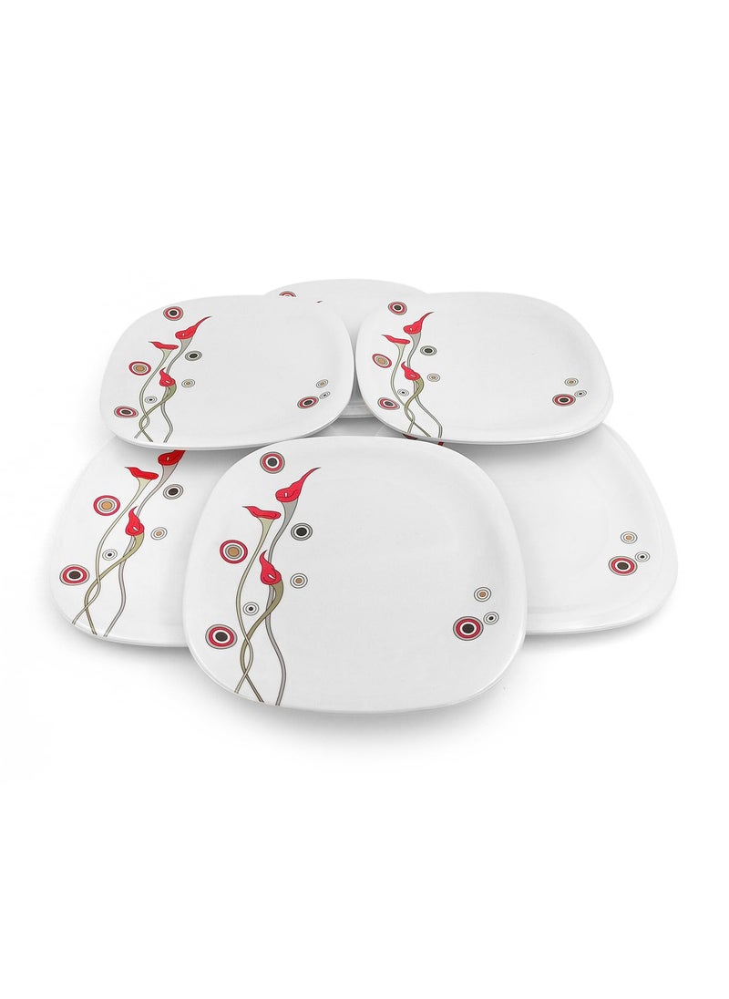 Superware Superware | Pure Melamine | Small Plate Set – Flamingo Flower 7.5” (6 nos.) | Stain Free, Glazed Finish  - Image 5