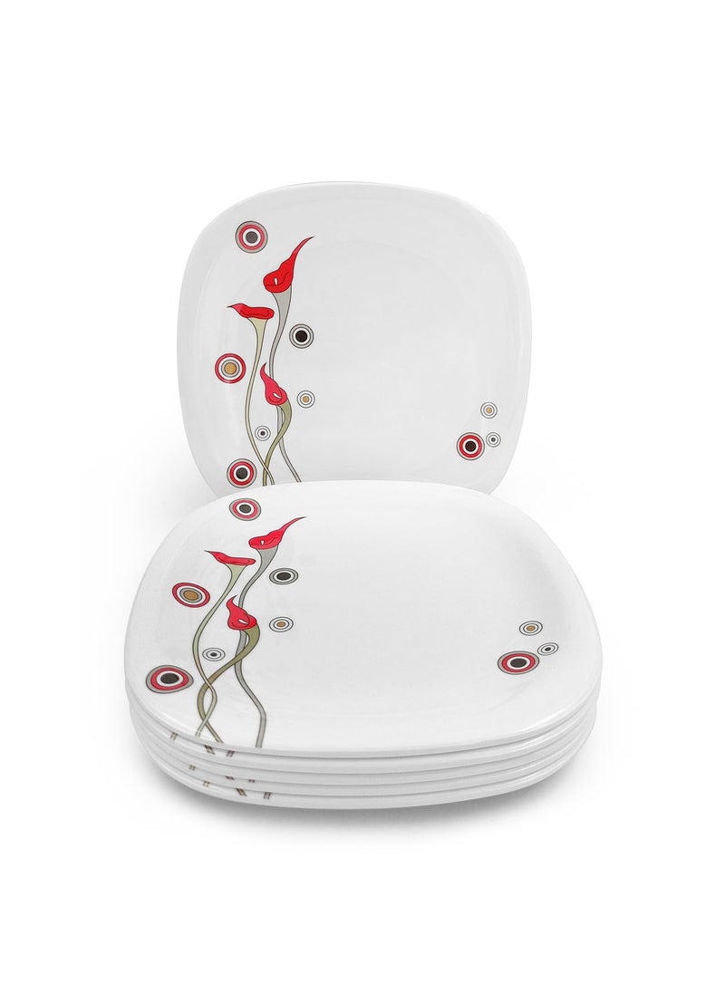 Superware Superware | Pure Melamine | Small Plate Set – Flamingo Flower 7.5” (6 nos.) | Stain Free, Glazed Finish  - Image 1