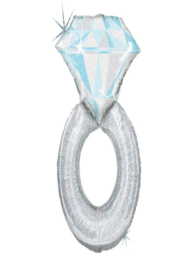 Artisan Owl Sparkling Diamond Ring Jumbo 38" Foil Engagement Party Bridal Shower Balloon - Image 1