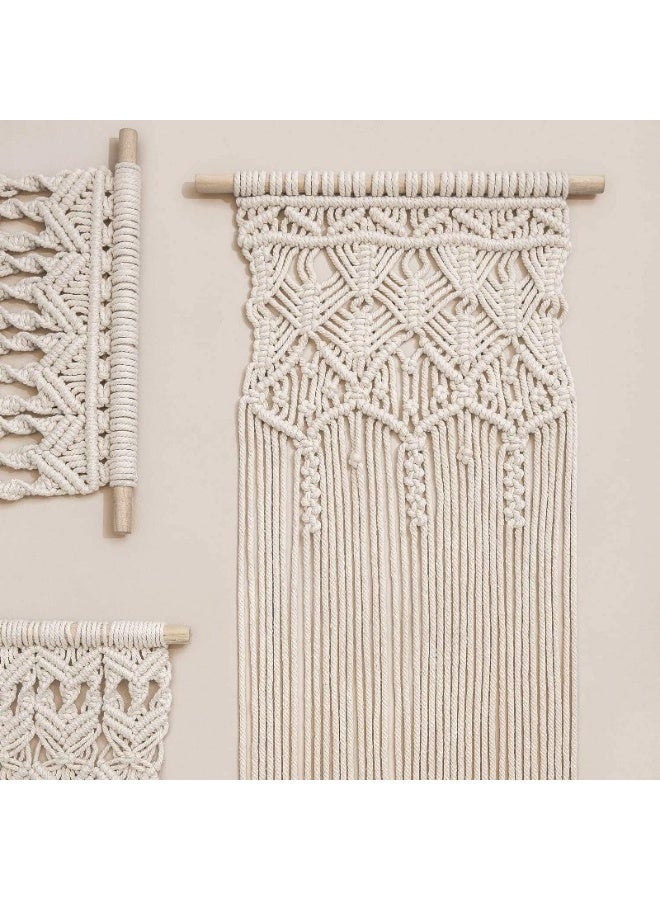 Home Gallery 2 Pieces Macrame Woven Wall Hanging Boho Chic Handmade  - Image 3