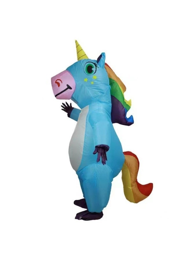 Halloween Unicorn Prop Suit Show Performance Suit Cartoon Animal Inflatable Air Model Suit Unicorn Inflatable Suit-Color:Pink Unicorn 150-190cm  - Image 5