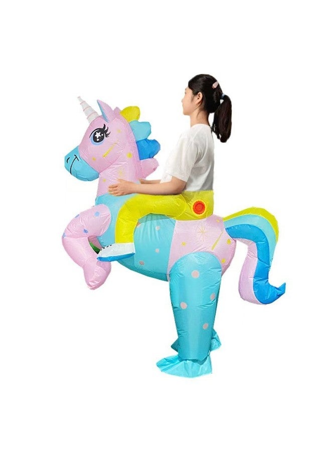 Halloween Unicorn Prop Suit Show Performance Suit Cartoon Animal Inflatable Air Model Suit Unicorn Inflatable Suit-Color:Pink Unicorn 150-190cm  - Image 3