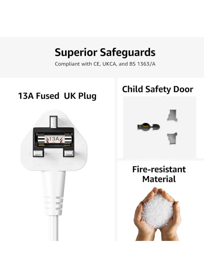 TYCOM Power Strip Surge Protector with USB and Type C 30W Extension Cord Flat Plug with Widely 4 AC Outlet and 2 USB 2 Type C Desktop Station Cube Shape. - Image 4