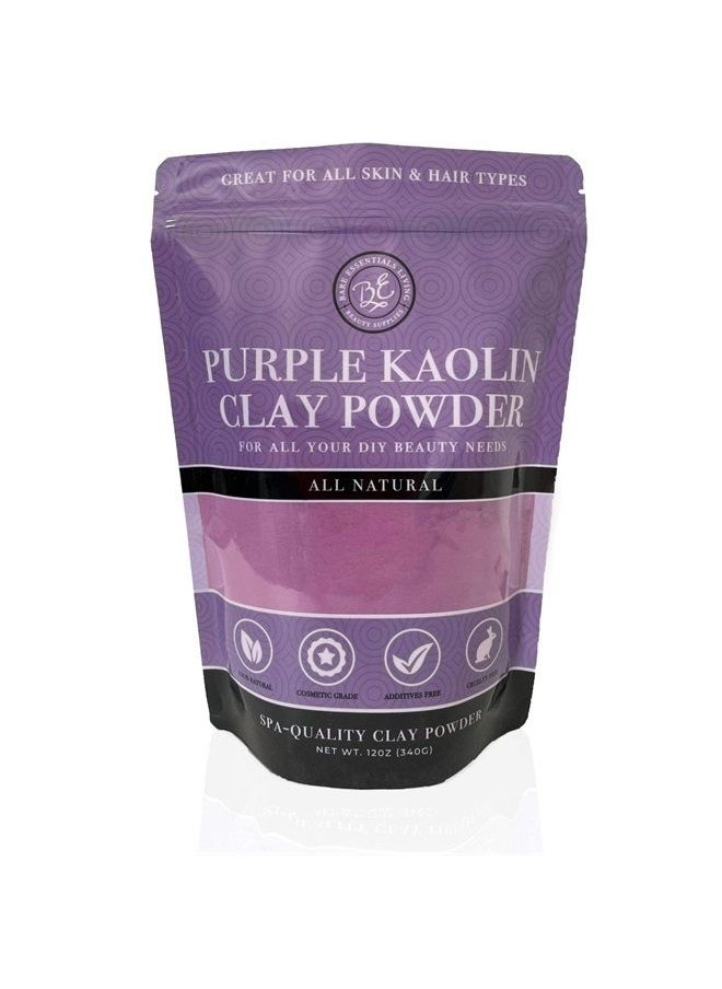 Bare Essentials Living - Purple Kaolin Clay Powder- 12 oz, Natural Clay Purple Face Masks Skincare, Clay for Soap Making, Bath Bombs, DIY Clay Mask for Face, Hair, Body, Deodorant, Lotion - Image 1