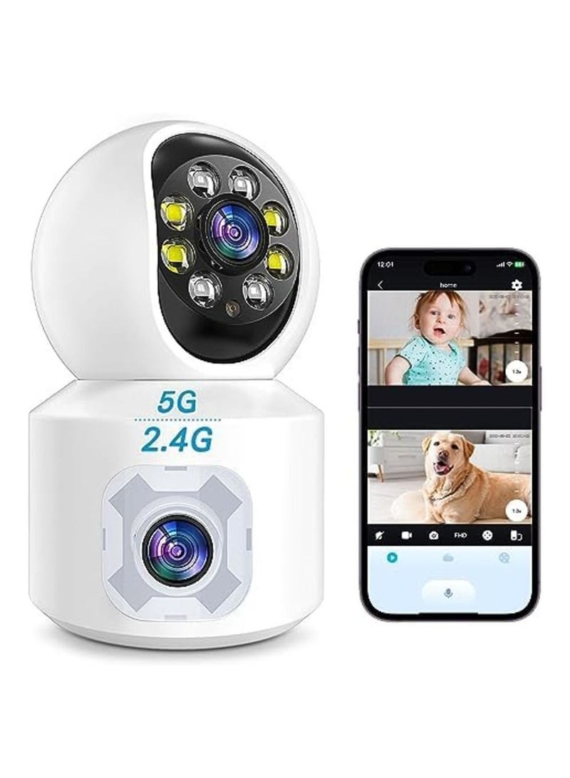 general smart wifi Camera, Dual Lens Baby Camera Monitor WiFi with Smartphone 360° View, Cameras for Home Security with AI Motion Detection, Human Auto Tracking, Color Night Vision, 2-Way Audio - Image 1