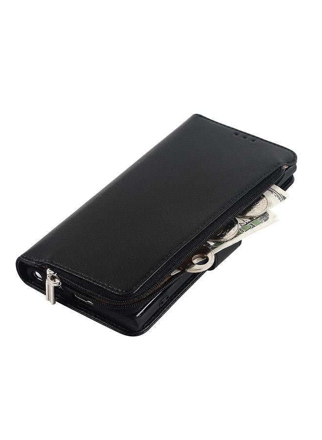 S-TOP Case For Samsung Galaxy S22 Ultra 5G Microfiber Zipper Horizontal Flip Leather Case - Image 4