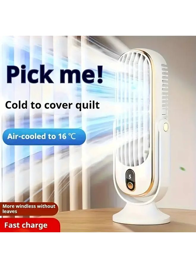 مروحة بلو المحمولة USB بمحركين مزدوجين 5 سرعات 720 دورة قابلة لإعادة الشحن للمكتب والسفر والتخييم - Image 1