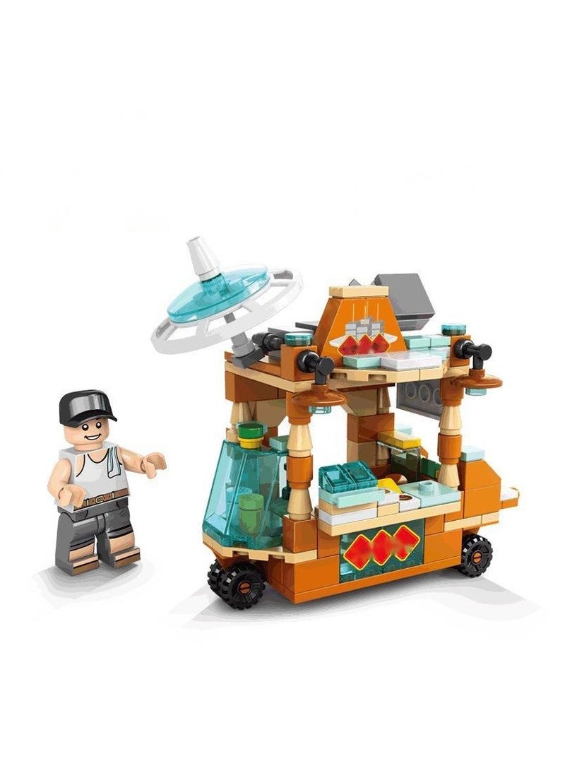 Y&D لعبة بناء كشك طعام الشارع مكونة من 164 قطعة