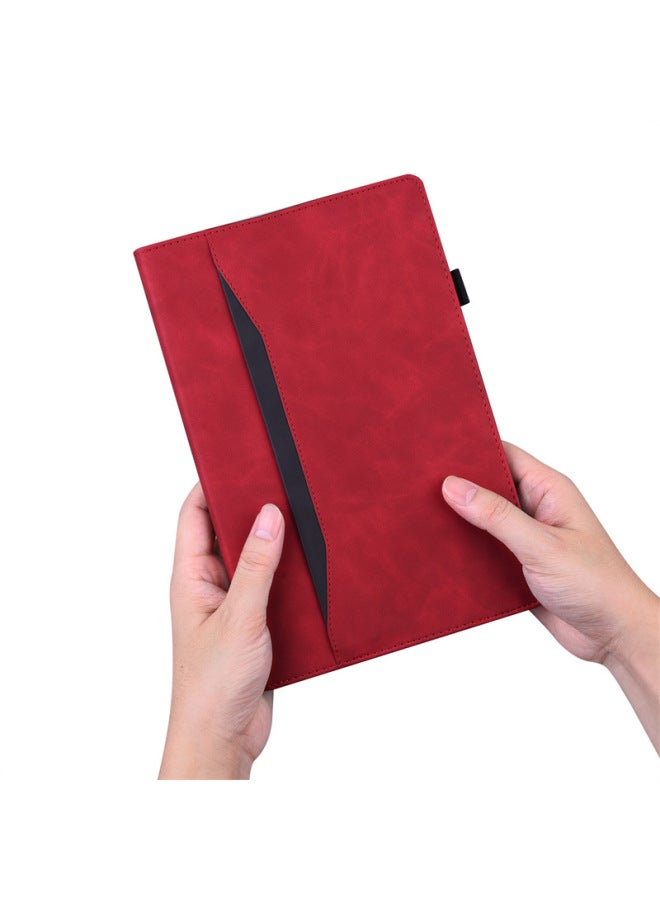 Solid Color Business Tablet Cover For Ipad Air132024 Tablet Cover Mini765 Protective Cover Air112025-Color:Red-business Solid Color Stitching Flat Set-Applicable Model:Ipad Mini6 (a2568) Mini7 (a2996 A2995) Universal - Image 1
