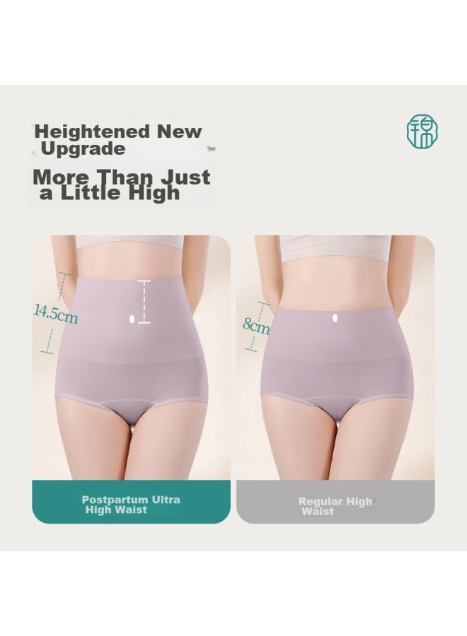 Jindu Postpartum Tummy Control Underwear For Women, Ultra-high Waist, Pure Cotton, Antibacterial, C-section, Plus Size, Belly Slimming, Extended Crotch Shorts - Image 3