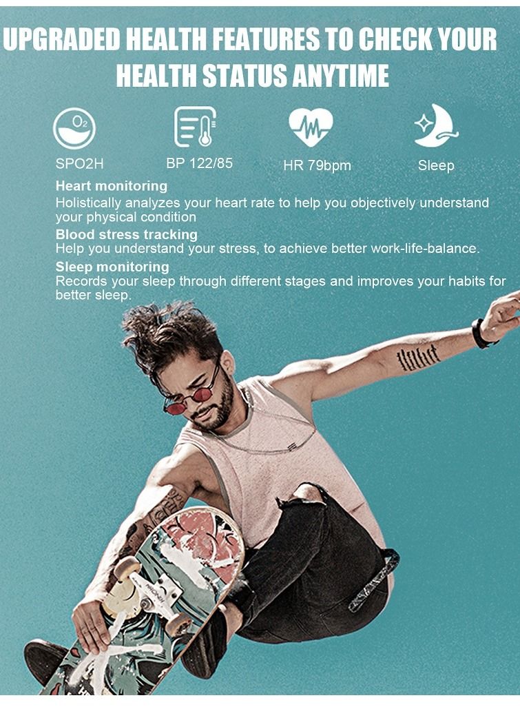 Smart Watch, 1.40'' Full Touch Answer/Make Call Android Smartwatch for Women Men Fitness Tracker with Sleep Health Monitor Calorie Step Counter Fitness Watch Compatible Android iOS - Image 5