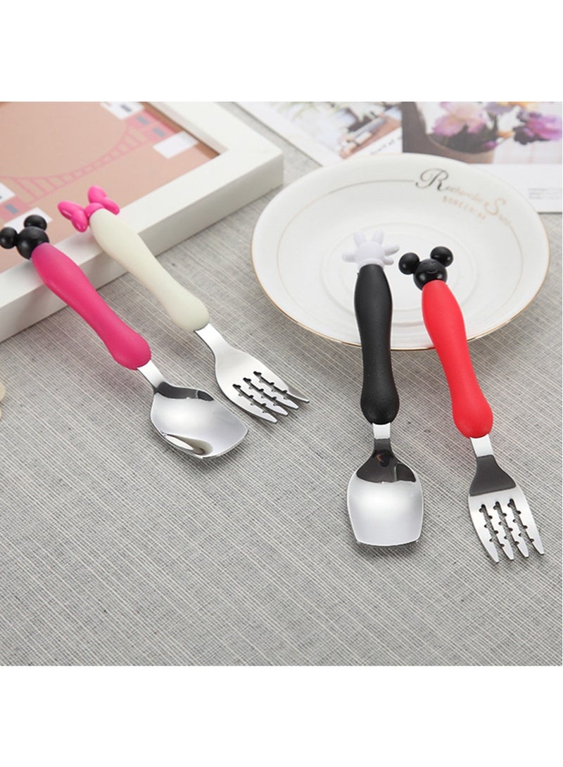 Minnie Mouse Spoon and Fork Cutlery Set- Children's Tableware Set - Stainless Steel Cutlery Set for Kids – Kids Spoon and Fork Dinnerware Set,Portable Dinneware Set Cutlery Set For Kid With Spoon Fork  - Image 5