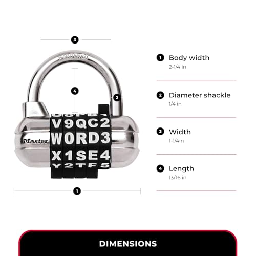 Master Lock Set Your Own Combination Padlock, Gym Locker Locks with Code for Securing Indoor Valuables, Color May Vary, ‎1523D - Image 5