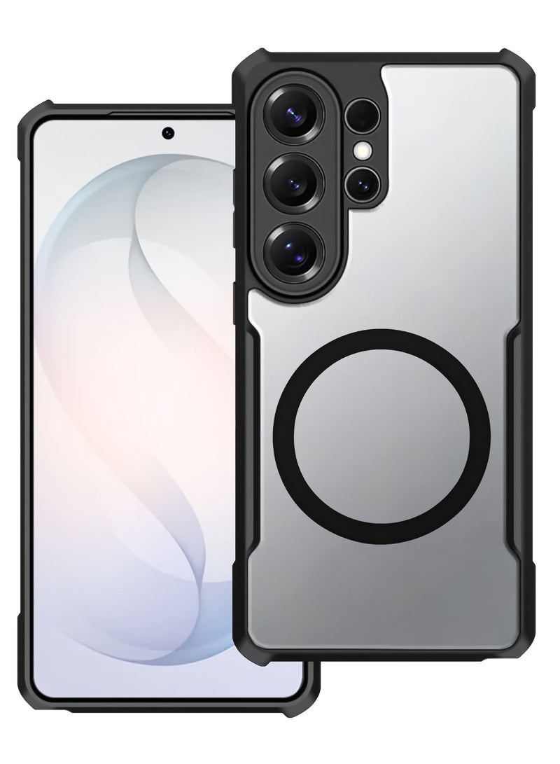 إكسوند غطاء Samsung Galaxy S26 Ultra، تصميم حماية عدسة الكاميرا، متوافق مع غطاء MagSafe المغناطيسي الخلفي، حافة TPU + لوحة خلفية PC مصنوعة من مادة مضادة للصدمات، حماية من الاصفرار وغطاء شفاف. - Image 1