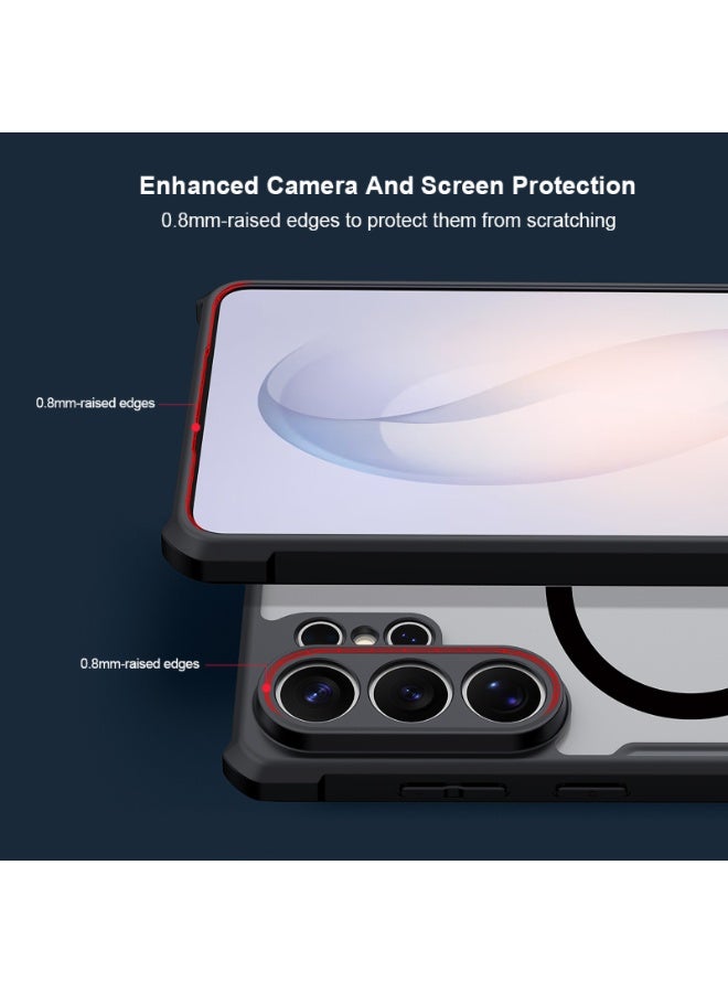 إكسوند غطاء Samsung Galaxy S26 Ultra، تصميم حماية عدسة الكاميرا، متوافق مع غطاء MagSafe المغناطيسي الخلفي، حافة TPU + لوحة خلفية PC مصنوعة من مادة مضادة للصدمات، حماية من الاصفرار وغطاء شفاف. - Image 3