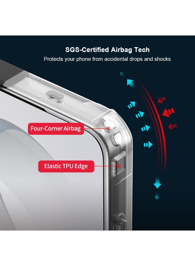 إكسوند غطاء Samsung Galaxy S26 Ultra، تصميم حماية عدسة الكاميرا، متوافق مع غطاء MagSafe المغناطيسي الخلفي، حافة TPU + لوحة خلفية PC مصنوعة من مادة مضادة للصدمات، حماية من الاصفرار وغطاء شفاف. - Image 5