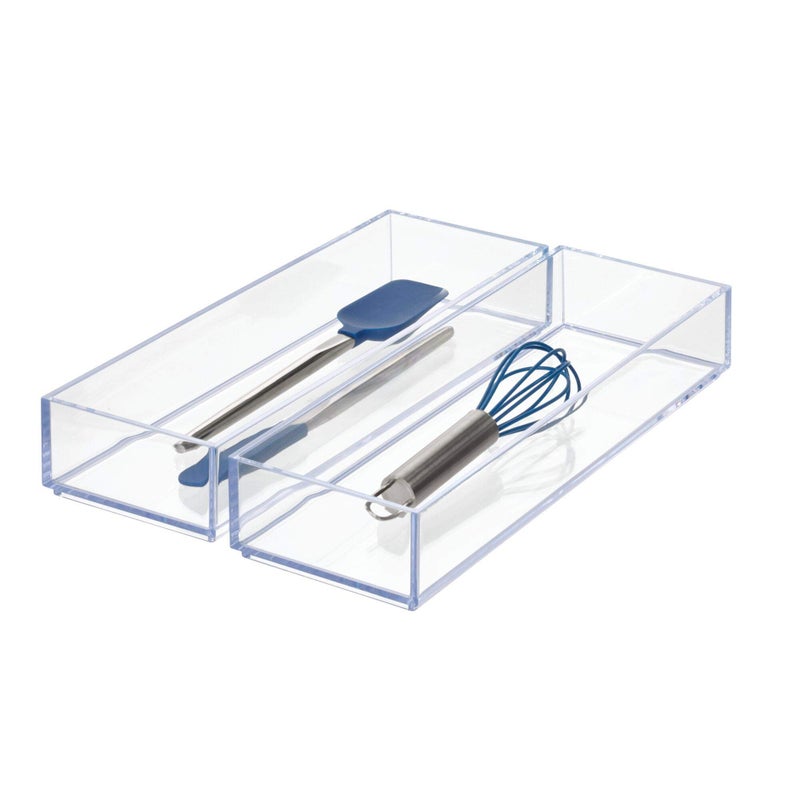 InterDesign Idesign Clarity Drawer  Kitchen And Bathroom Organization Silverware  Spatulas  Gadgets  Large-Set Of 2 - Image 1