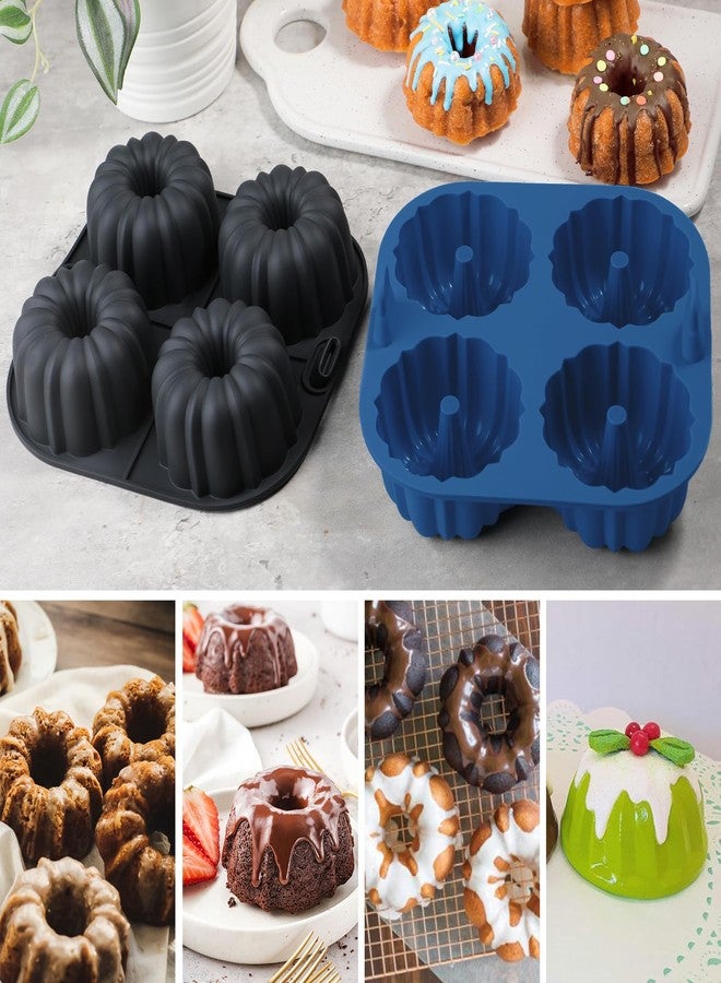 Webake Silicone Air Fryer Bunt Cake Pan for Baking, Nonstick BPA Free Fluted Tube Cake Pans, 4-Cavity, Set of 2 - Image 4