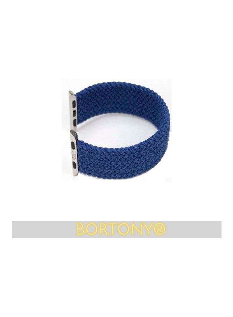 BORTONY Nylon Braided Replacement Strap For Apple Watch Series 1/2/3/4/5/6/SE 42-44 S Millimeter - Image 2