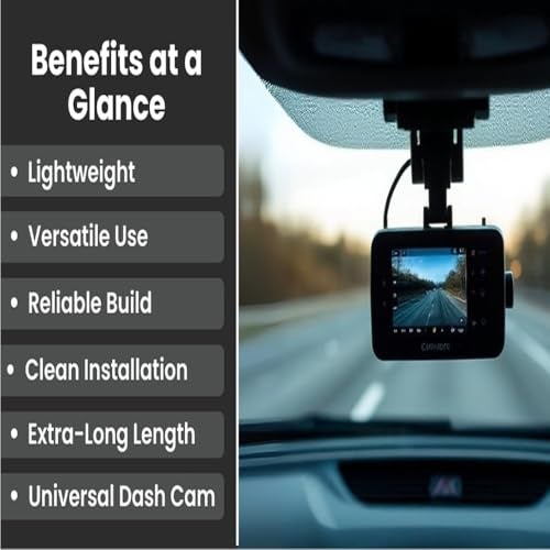 STELA DashCam Power Cord USB Charging Power Cable Micro USB to USB-A Extra Long 3.5 Meter for Car Dash Camera Mirror Camera 90 Degree Angle Micro USB Cable - Image 3