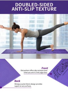 GROIC Foldable Yoga Mat with Illustrated Yoga Poses, Non Slip Exercise Mat for Home Gym, Travel Yoga Set With Stretch Strap for Yoga Pilates and Fitness  - Image 5