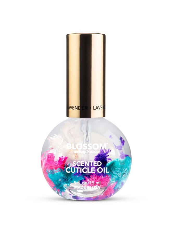 Blossom زيت الجلد المحيط للأظافر، مرطب، مغذي، زيت أظافر معطر للعناية بالجلد المحيط، معزّز بأزهار حقيقية، مصنوع في الولايات المتحدة، 0.5 أونصة سائلة، لافندر - Image 1