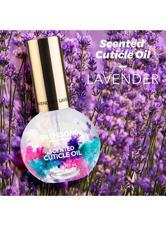 Blossom زيت الجلد المحيط للأظافر، مرطب، مغذي، زيت أظافر معطر للعناية بالجلد المحيط، معزّز بأزهار حقيقية، مصنوع في الولايات المتحدة، 0.5 أونصة سائلة، لافندر - Image 2