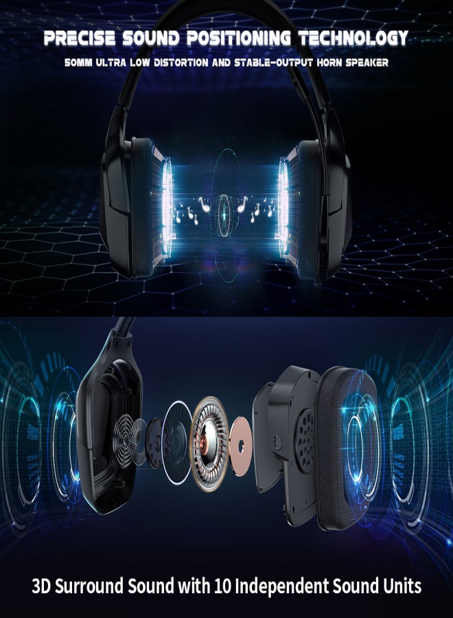 ONIKUMA K20 Head-mounted Headset Wired RGB E-sports Gaming Headset with 50mm Driver Unit Noise Reduction Microphone Black - Image 5