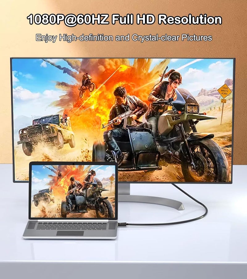 DisplayPort to VGA Cable 6FT, DP to VGA Adapter, 1080P@60Hz Video Cable from Laptop/PC (DP) to Monitor/Projector (VGA), Not Bidirectional, Not Compatible with HDMI or USB - Image 3