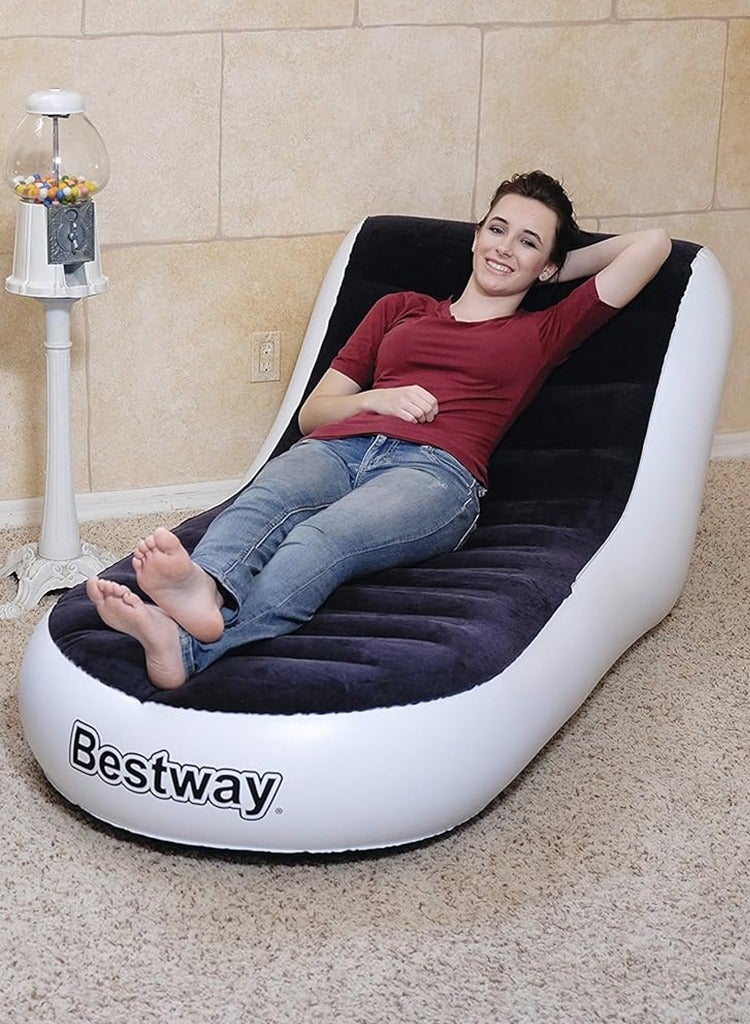 Bestway Inflatable Chaise Lounge Chair 1.65m x 84cm x 79cm / 65" x 33" x 31", Bestway Soft Top Air Lounge Chair - Image 2