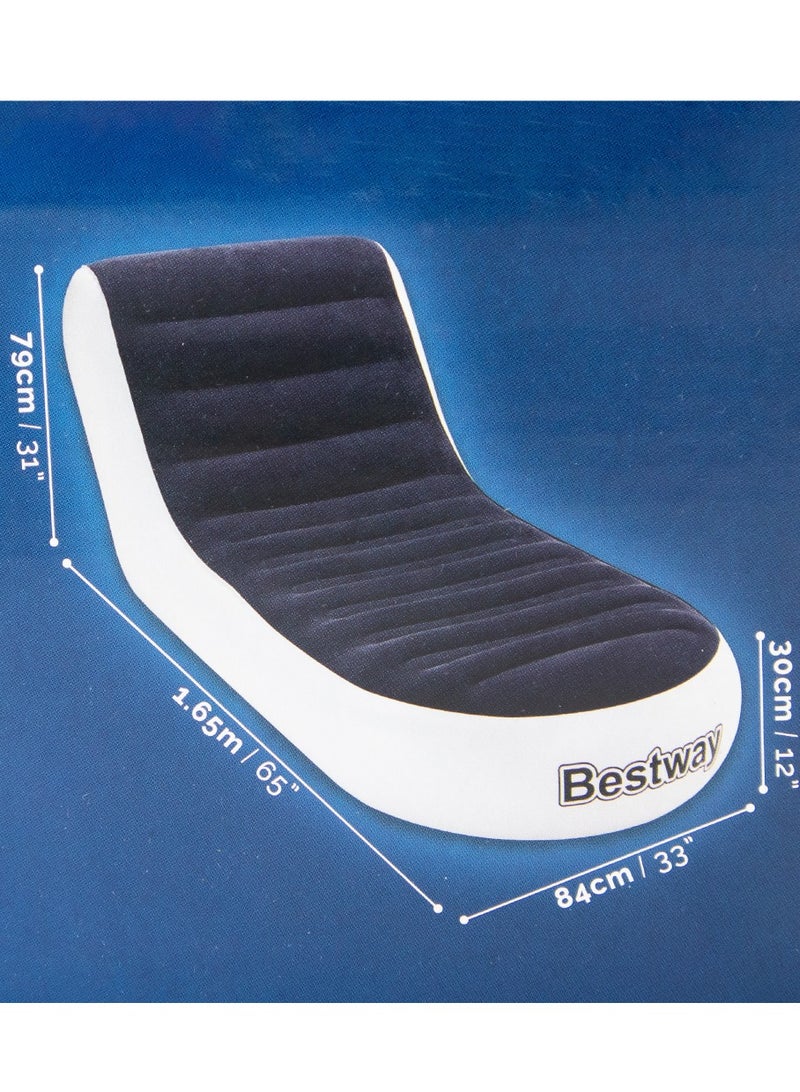 Bestway Inflatable Chaise Lounge Chair 1.65m x 84cm x 79cm / 65" x 33" x 31", Bestway Soft Top Air Lounge Chair - Image 4