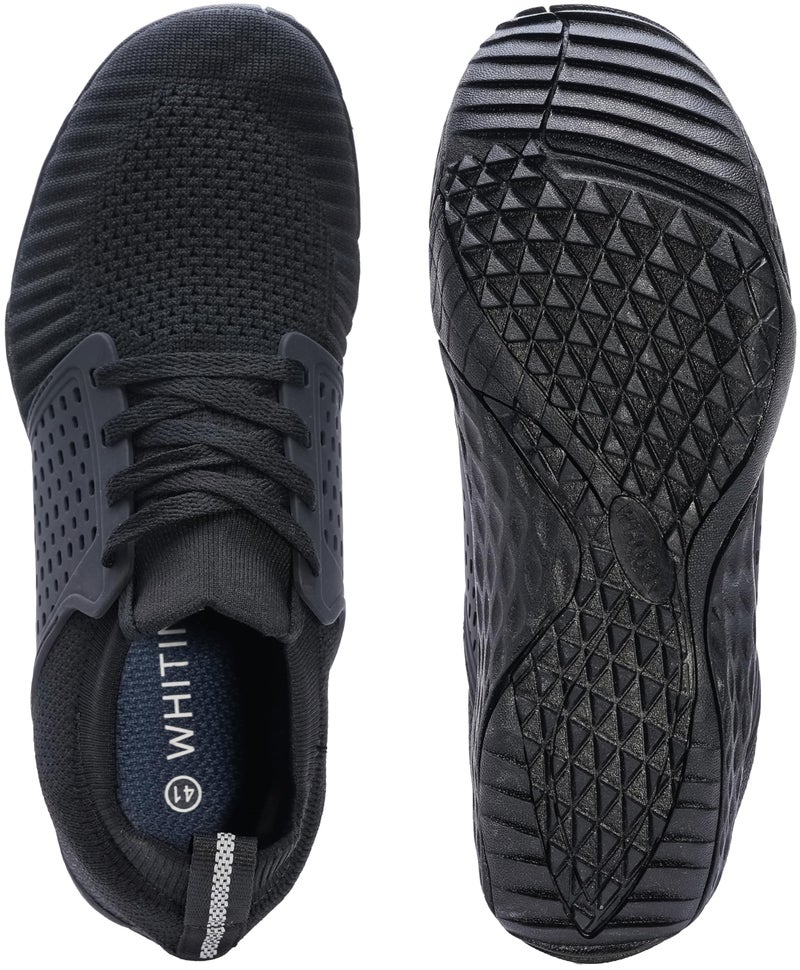 WHITIN Men's Trail Running Shoes Minimalist Barefoot 5 Five Fingers Wide Width Size 10 Toe Box Gym Workout Fitness Zero Drop Male Light Weight FiveFingers Black 43 - Image 5