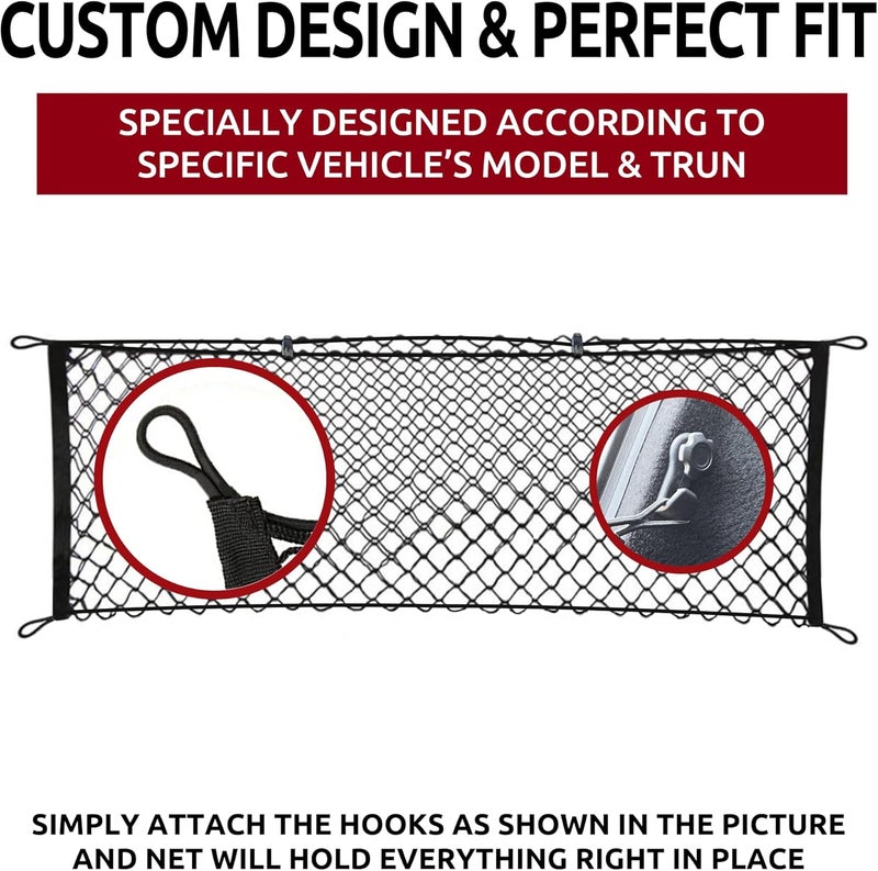 Envelope Style Automotive Elastic Trunk Mesh Cargo Net for Toyota Camry 2018-2024 - Premium Trunk Organizers and Storage - Luggage Net for Sedan - Best Car Organizer for Toyota Camry Hybrid - Image 3