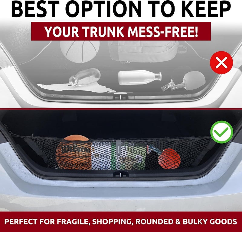Envelope Style Automotive Elastic Trunk Mesh Cargo Net for Toyota Camry 2018-2024 - Premium Trunk Organizers and Storage - Luggage Net for Sedan - Best Car Organizer for Toyota Camry Hybrid - Image 4