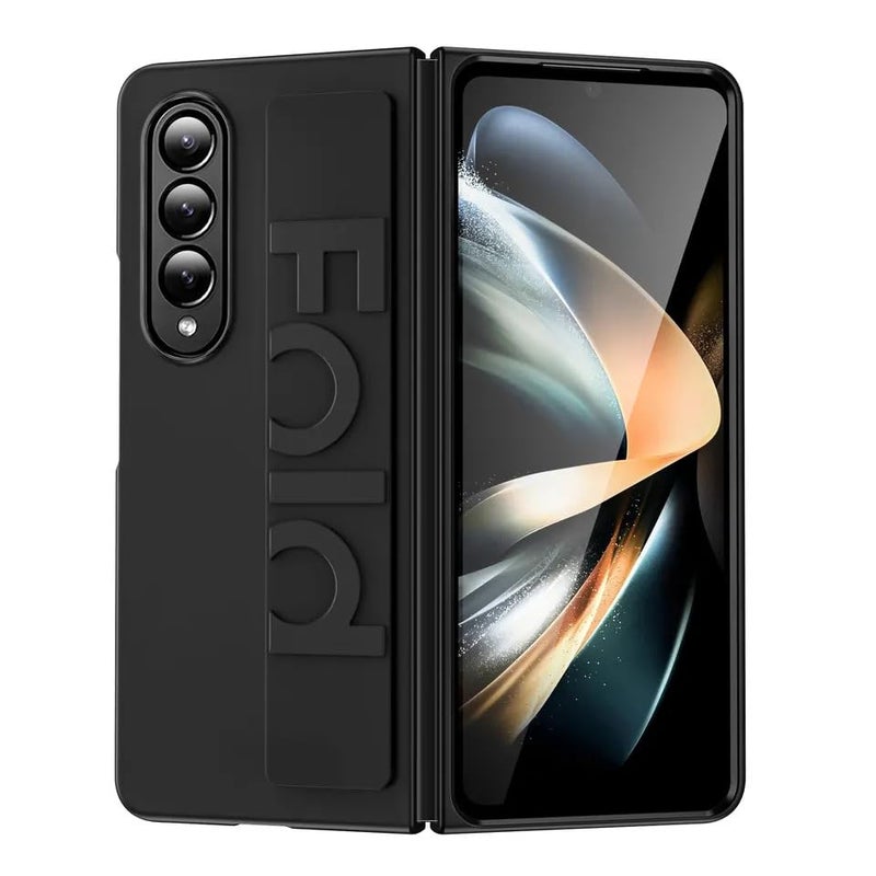 Valente Hard Polycarbonate TPU Case Cover with Wrist Strap for Galaxy Z Fold 4 (Black) - Image 1